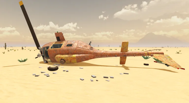 A Long Flight official Roblox listing image showing the desert airplane survival setting